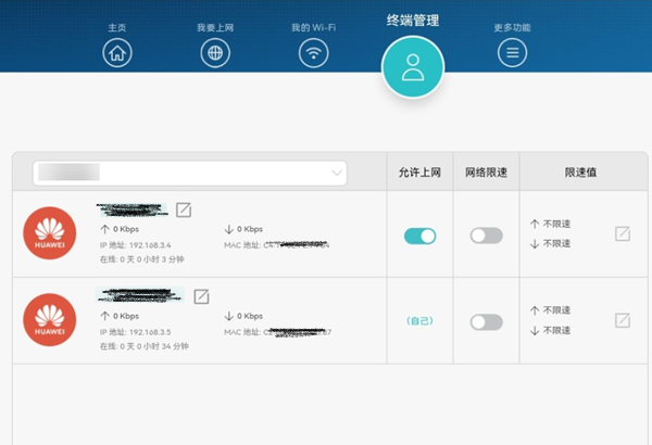 华为路由器终端管理